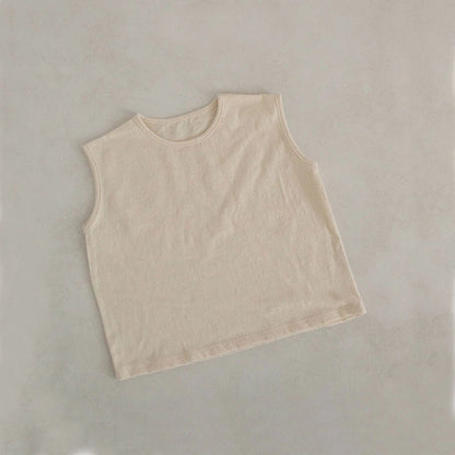 Summer Baby Boys Tank Top Tees Shorts Set 100% Cotton Solid Vest Shorts Toddler Two Pieces Sets