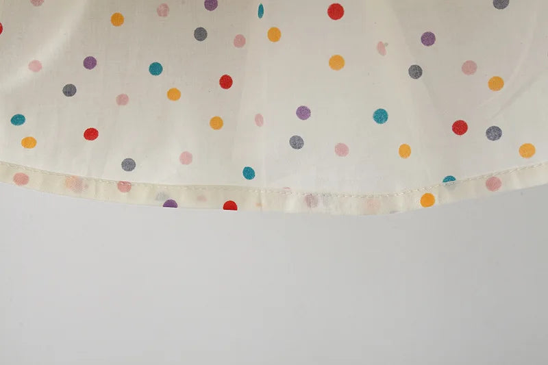 Cotton Baby Dress Flower Embroidery Comfortable Baby Dress Colorful Polka Dot Printed Dress