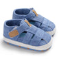 Lucky Blue Newborn Infant Toddler Boy Girl Casual Breathable Soft Cloth Bottom  Anti-slip PU Leather First Walkers Canvas Shoes