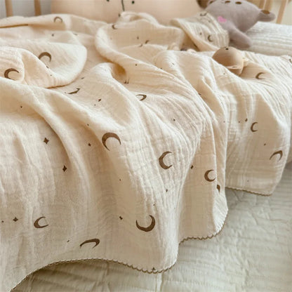 Summer Muslin Swaddle Blankets Cotton Soft Baby Blanket For Boys Girls Newborn Baby Receiving Blanket Sleeping Cover Crib Quilts