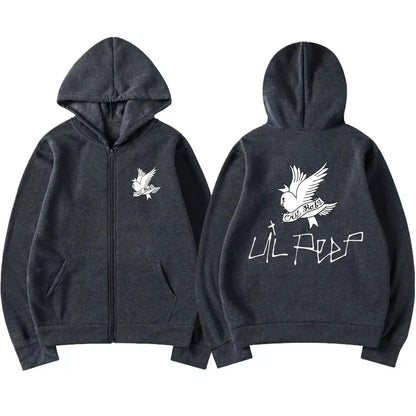 Lil Peep Cry Baby Logo Print Zipper Hoodie Men Women Casual Oversized Zip Up Fashion Hoodies Warm Hipster Zip Up Hoody Jackets