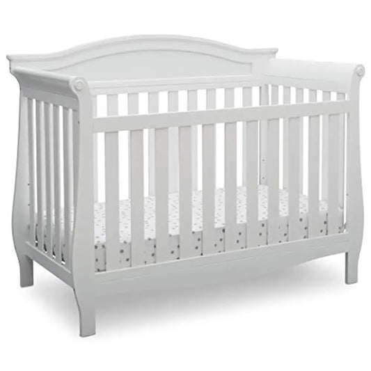 Convertible 4-in-1 Baby Crib Bianca White Toddler Daybed Full Size Rails Solid Pine Wood JPMA Certified Nursery Collection