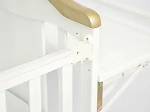 Portable Mini Baby Crib, 4-in-1 Modern Design with Foldable Storage Shelf & Mattress Included, Small Wood Convertible Crib,