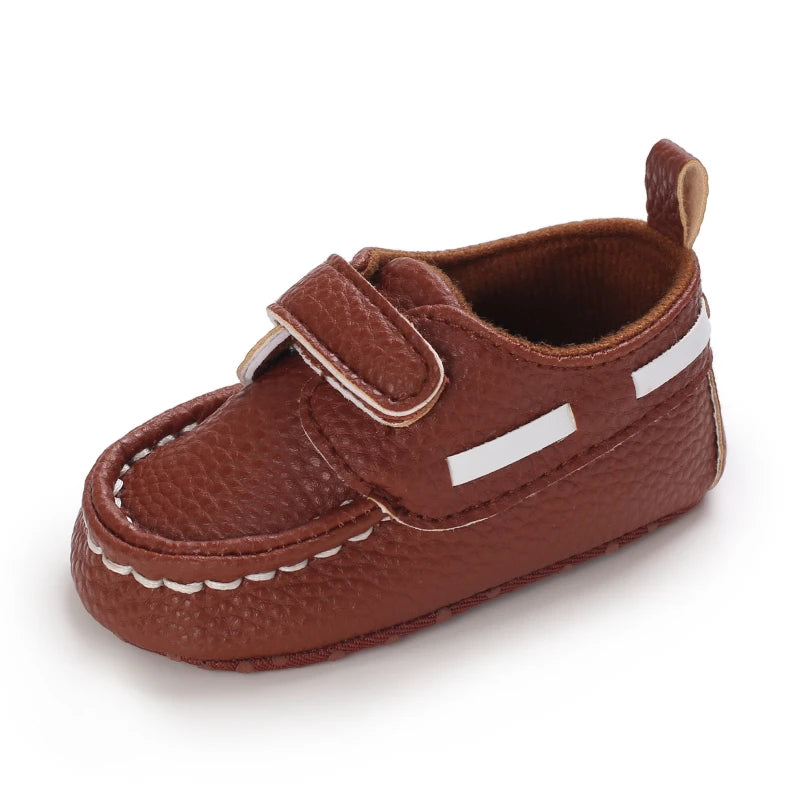 Newborn Baptist Shoes New Leather Gentleman Shoes Anti-slip Soft Bottom Indoor Baby Boys and Girls Casual Shoes Walking Shoes