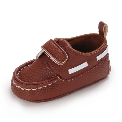 Newborn Baptist Shoes New Leather Gentleman Shoes Anti-slip Soft Bottom Indoor Baby Boys and Girls Casual Shoes Walking Shoes