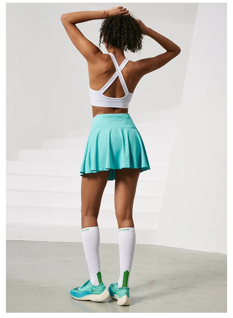 Women Sports Tennis Short Skirts Fitness Gym Leggings Golf Badminton Skort Athletic Running Workout Pleated Skirt With Pocket