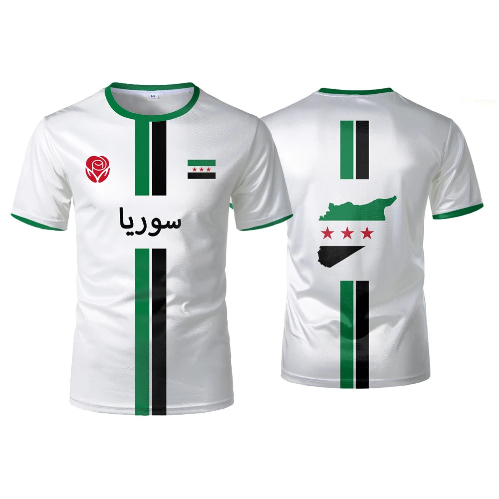 New Syria Football Jersey Men's Sports T-shirts Syrian Flag Street Oversized Tops Unisex Casual Graphic T-shirts Men's Gifts