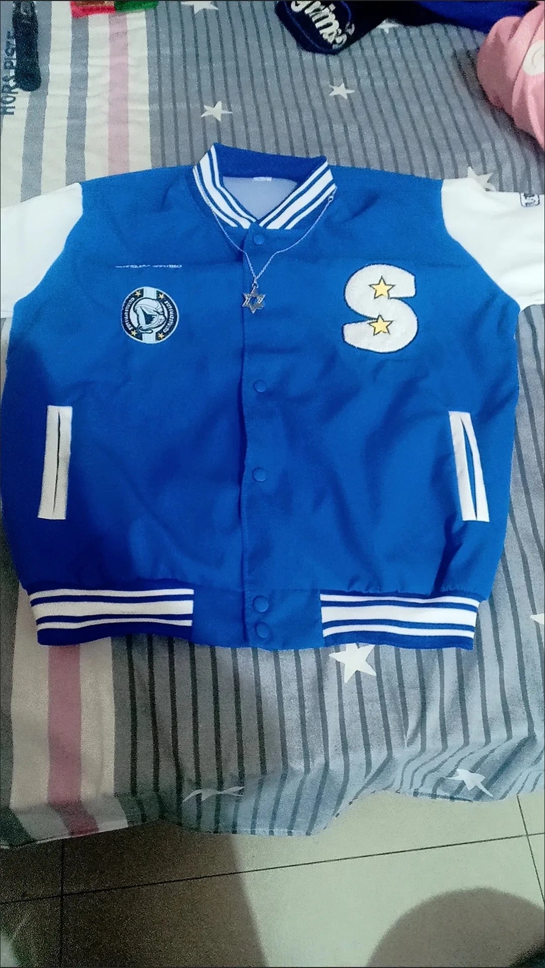 American Harajuku Blue Student Baseball Men's Coat Bomber Jacket fashion Spring Autumn Trend Hip Hop College Loose Casual Coat