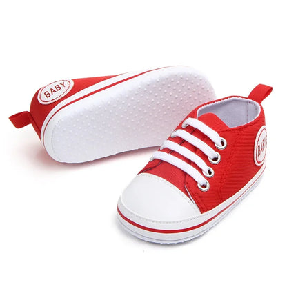 0-12 Months Baby Boys Canvas Shoes Cute Newborn Infant Toddler Crib Sneakers Little Girl Soft Sole Floor First Walkers TS111