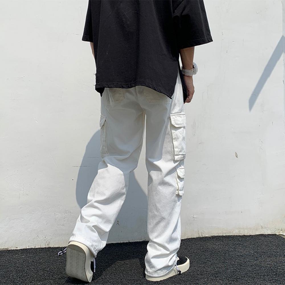 New Cargo Pants Men's Loose Straight Oversize Clothing Solid Grey Versatile Work Wear Black Joggers Cotton Casual Male Trousers