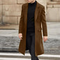Korean Trend Men's Loose Casual Single-breasted Overcoat Autumn Winter Fashion New Long Sleeve Woolen Long Coat 2025