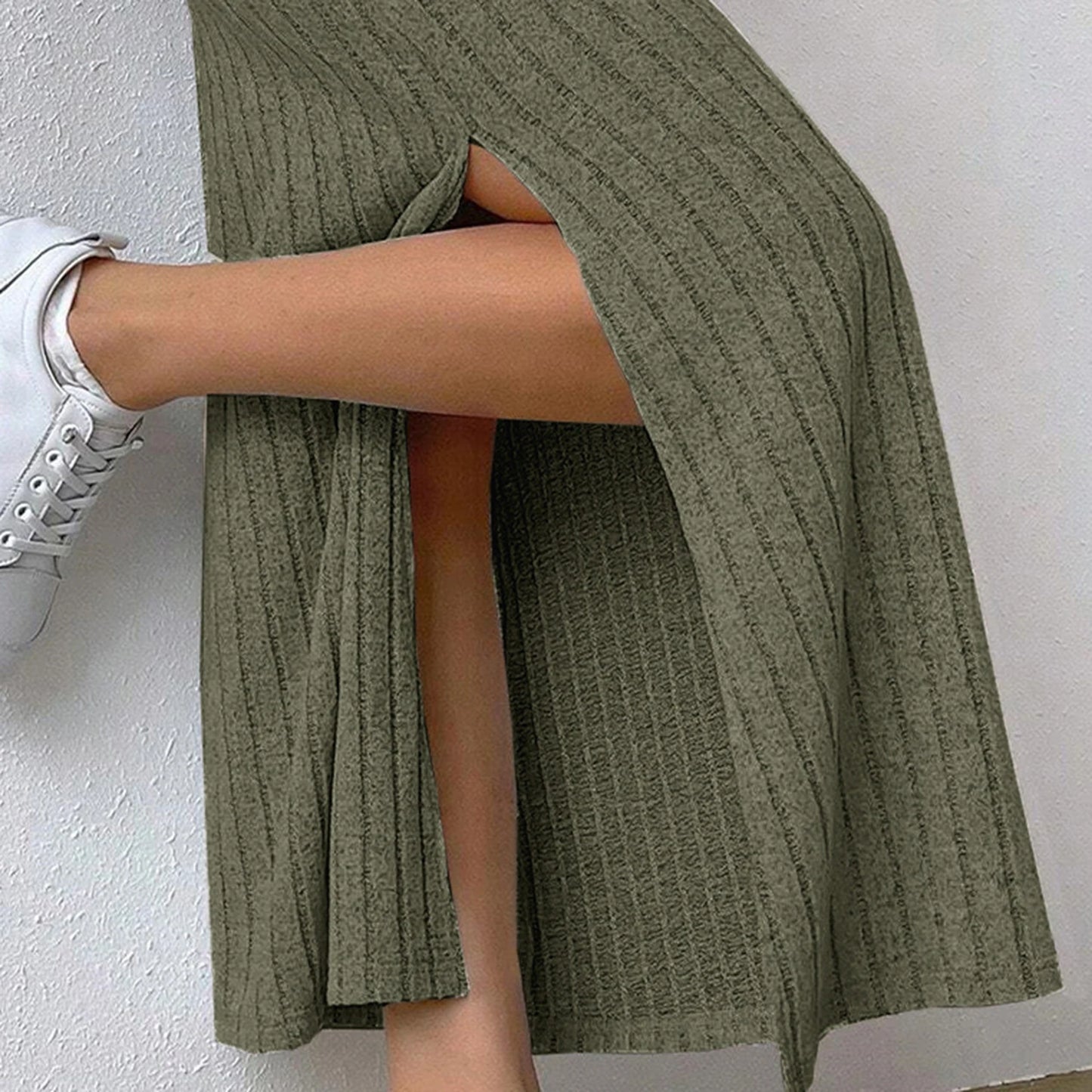 Solid Bodycon Ruched Knitted Long Skirt Women Sexy Black Elastic Elegant High Waist Mermaid Sheath Maxi Skirts Summer Streetwear