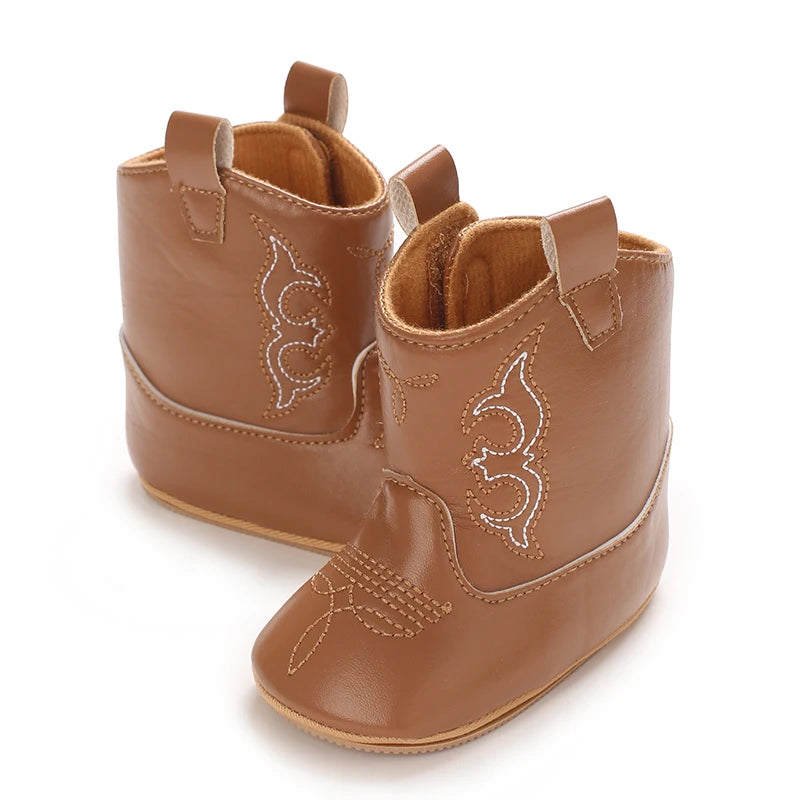 Baby Boots Made Of Soft PU and High-quality Cotton 2024 New Autumn and Winter Short Boots With Rubber Soles and Anti Slip Baby