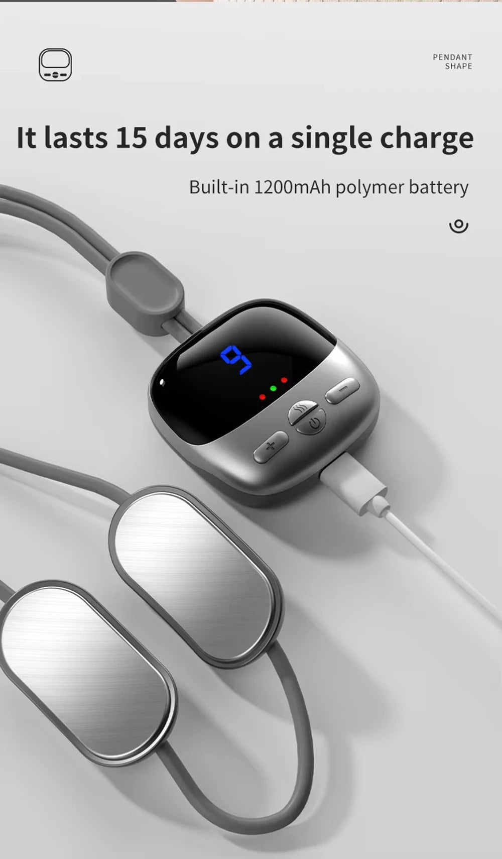 Smart TENS+EMS Electric Neck Massager with Micro-Current Portable Hot Compress for Cervical Spine Shoulder And Neck Pain Relief