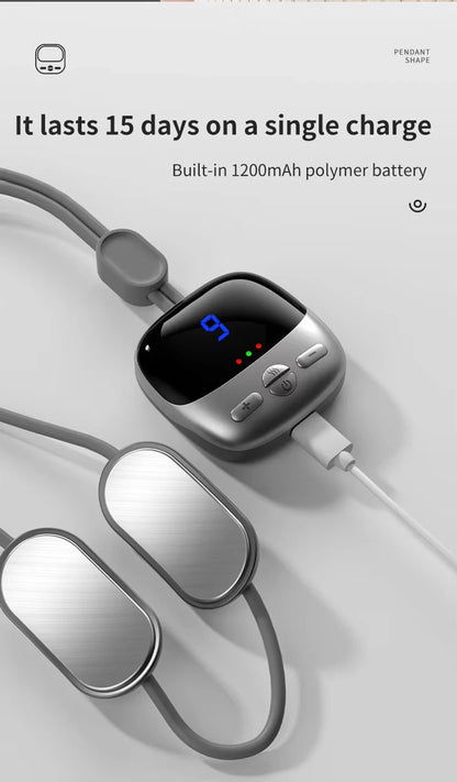 Smart TENS+EMS Electric Neck Massager with Micro-Current Portable Hot Compress for Cervical Spine Shoulder And Neck Pain Relief