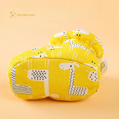 Newborn Baby Shoes for Boys Girls Winter Warm Thicken Plush Toddler Shoes Soft Sole Kids Short Booties Infant First Walker