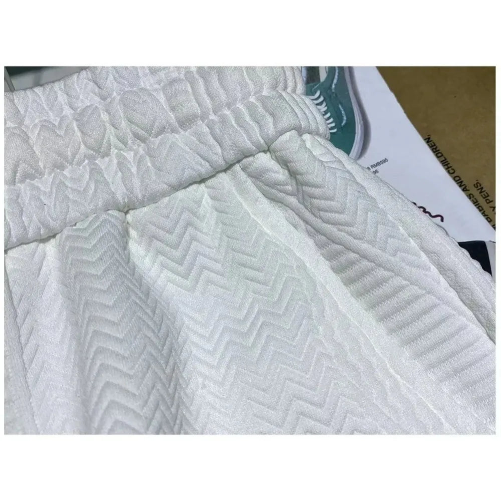 2025 Men Fashion Cotton Blended Solid Color Loosen Up The Waist Summer Multi-Pocket Shorts Wide Beach Casual Shorts Hot Selling