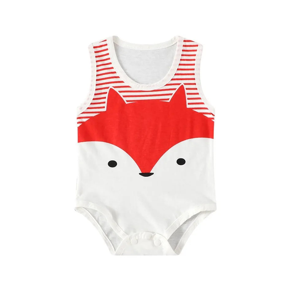 Summer Baby Bodysuit Kids Sleeveless Casual One-Pieces Newborn Boy Girl Cartoon Animal Romper Toddler Jumpsuit Clothes 0-2 Years