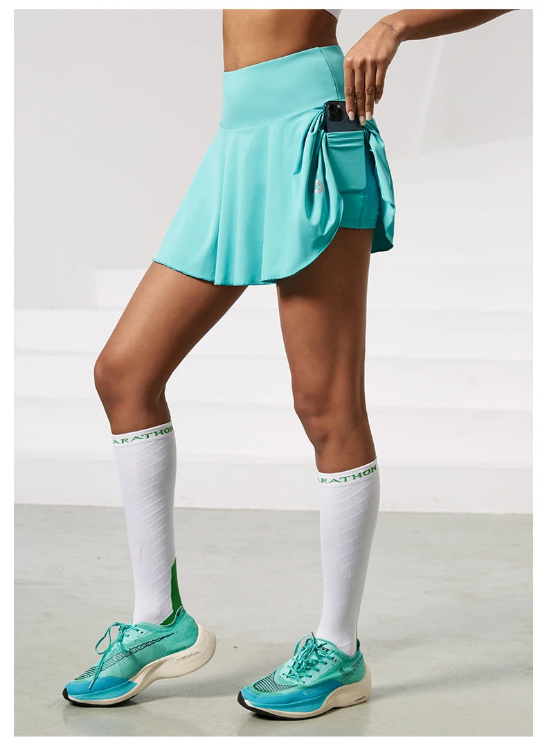 Women Sports Tennis Short Skirts Fitness Gym Leggings Golf Badminton Skort Athletic Running Workout Pleated Skirt With Pocket