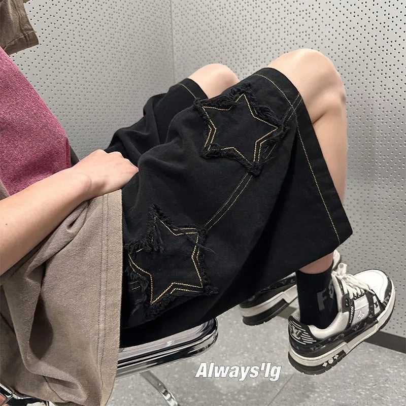 2025 Summer Shorts Men Loose spodenki meskie Vintage Denim Basic Simple Hot Sale High Waist Leisure Ulzzang Streetwear Short