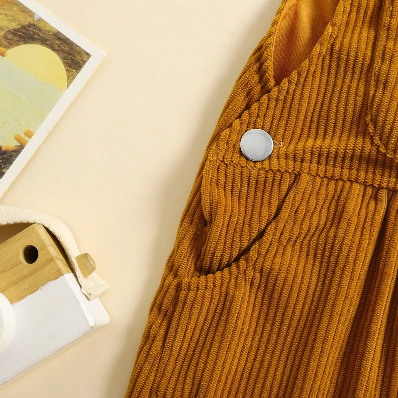 2025 Lorrainian 3-24M Baby Girl Summer Overalls Infant Wide Leg Solid Color Jumpsuit Front Pocket Suspender Pants Outfits