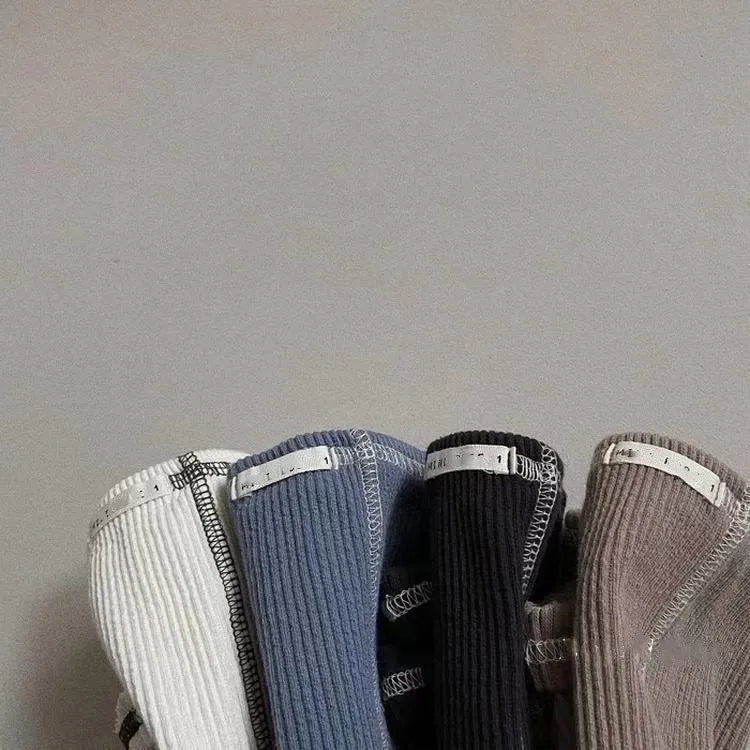 Autumn New Baby Solid Thread Leggings Cotton Boy Girl Drawstring Trousers Infant Toddler Pp Pants Newborn Casual Pants 0-24M