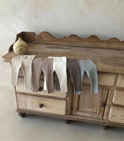 New Baby Cotton Ribbed Leggings Solid Cotton Infant Stretch Pants Soft Comfortable Toddler Pants Kids Boys Girls Trousers