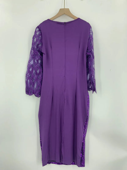 Elegant Sequin Plus Size 4XL 5XL Women Midi Dress Sexy Casual Evening Party Dress Gown Wedding Luxury Robe Rouge Vestidos