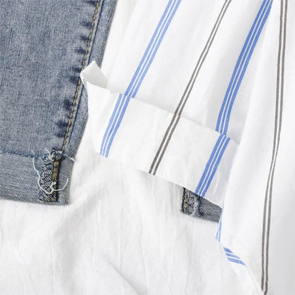 Loose Casual Striped Shirts Women 2025 New Ladies Sweet Simple Style Long Sleeve Print Shirt Female Blouse and Tops Lady Clothes