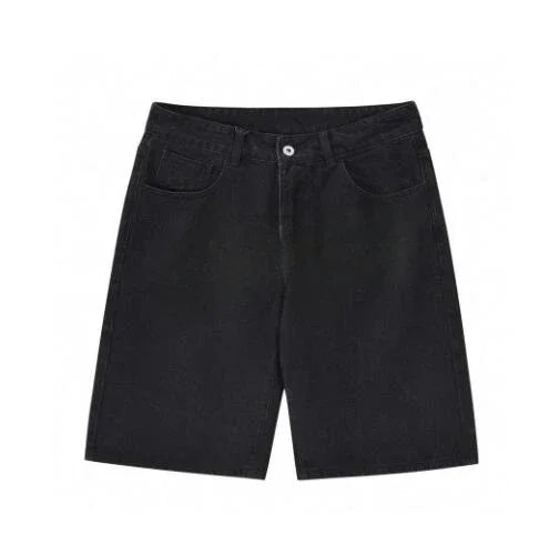 2025 European and American Summer Retro Skeleton Denim Shorts Sports Casual Shorts New Couple Wear Street Wear Five-Fifth Pants