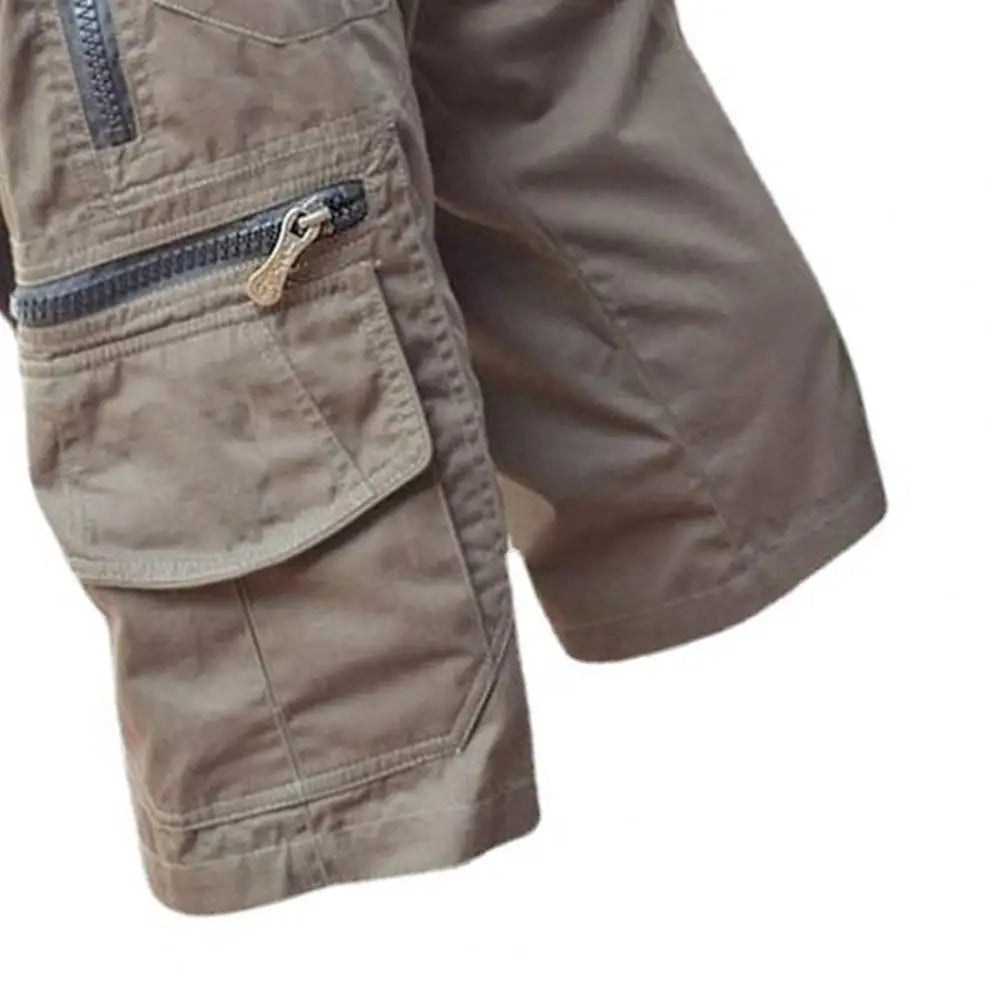 Stylish Short Pants Mid Waist Summer Cargo Shorts Sweat absorbing Zipper Pocket Pants