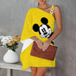 Mini Dress Luxury Party Dress Evening Dresses Diagonal Collar One-Shoulder Mickey Elegant Dresses for Women Disney Minnie Mouse