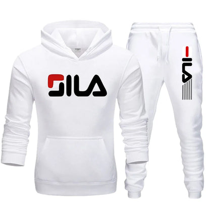 Men's Winter Tracksuit Hoody Hoodies+ Pant High Neck 2-Pcs Set Brand Casual Coldproof Male Sports Cloth Ski Sweat Suit Streetwear