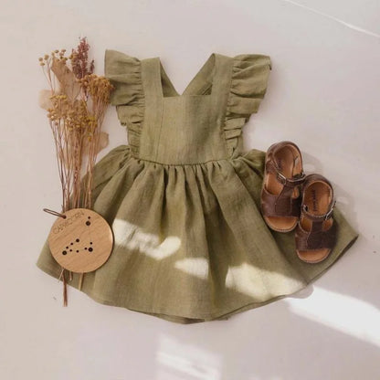 Summer Toddler Girl Dress 100% Cotton Ruffles Baby Dress Infant Dress Sister Clothes