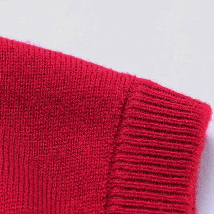 New Men's Autumn High-end Sweater Vest V-neck Warm Knit Sleeveless Men's Clothes Pullover Tops