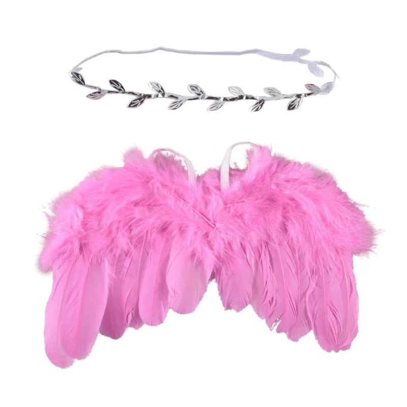Newborn Photography Props Outfits Baby Headdress and Baby Wings Set