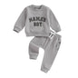 2025 Lorrainian 0-3Y Newborn Toddler Baby Boy Fall Winter Outfits Letter Crewneck Sweatshirt Casual Pants Set 2Pcs Clothes