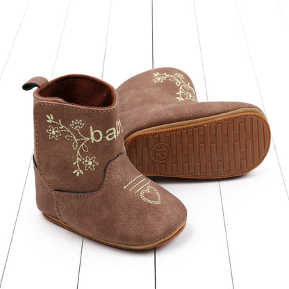 Baby Boots Made Of Soft PU and High-quality Cotton 2024 New Autumn and Winter Short Boots With Rubber Soles and Anti Slip Baby