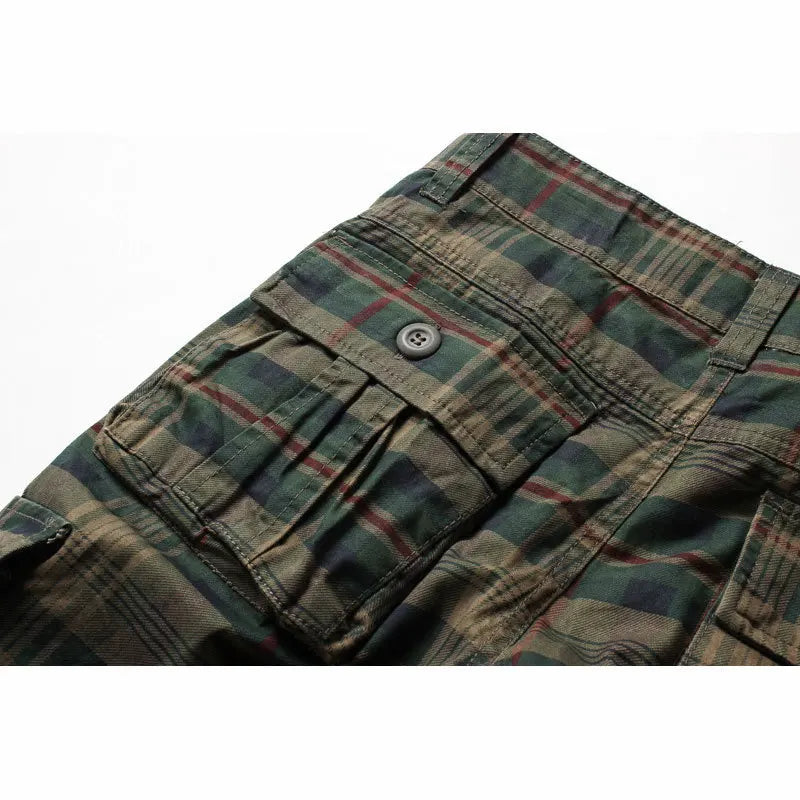 2025 Summer new men's cargo shorts men's large size fashion casual plaid Shorts