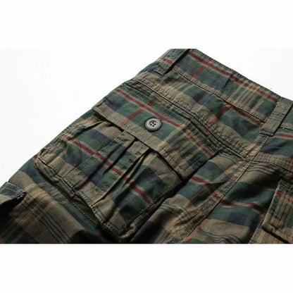 2025 Summer new men's cargo shorts men's large size fashion casual plaid Shorts