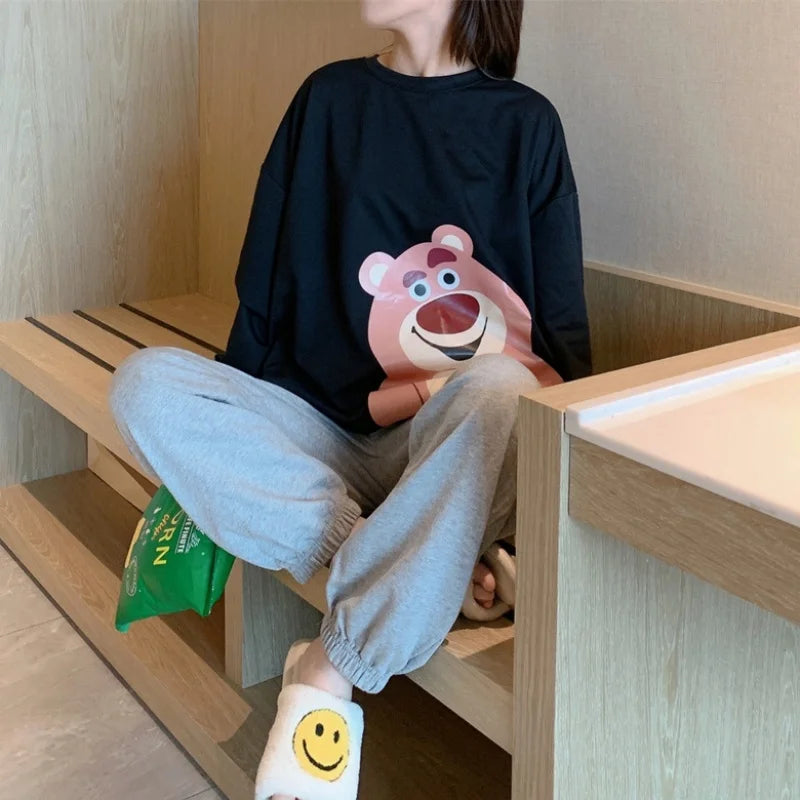 Women's Spring And Autumn Pajamas Two-Piece Set Of Students Long-Sleeved Pajamas New Fashion Casual Ladies Home wear Set