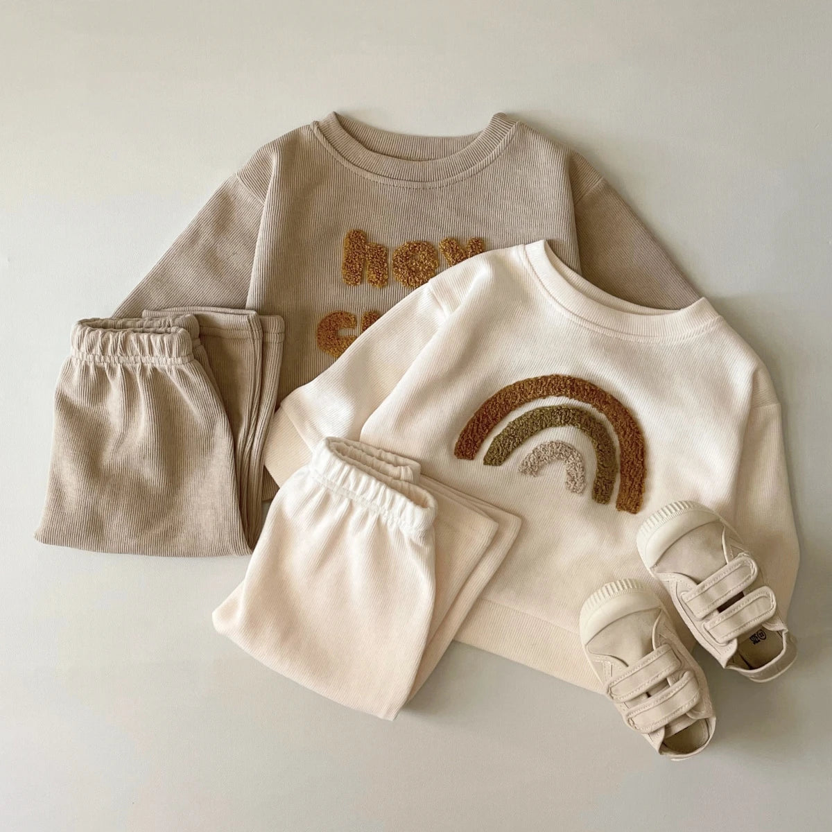 2025 South Korea Two Piece Casual Autumn Infant Set Boys and Girls Casual Long Sleeve Top+Loose Pants Newborn Baby Clothing Set