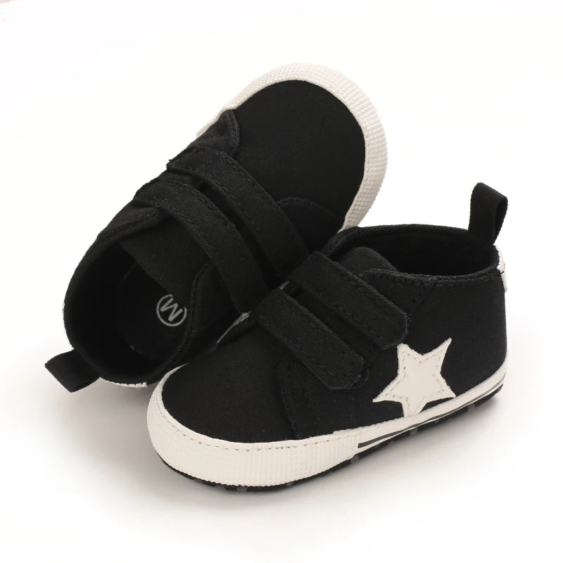 Hot Selling Baby Shoes Classic Soft Sole Shoes Newborn Casual Fashion Sports Shoes Infant Toddler  Solid Color Strips Crib Shoes