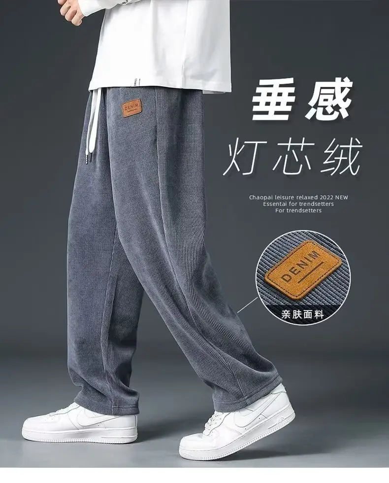 2025 New Design Spring Autumn Straight Sweatpants men baggy pants Men's pants joggers Male Loose Grey Casual Pants for men's