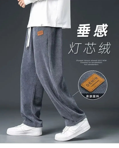 2025 New Design Spring Autumn Straight Sweatpants men baggy pants Men's pants joggers Male Loose Grey Casual Pants for men's