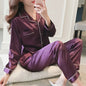 Women Satin Long Sleeve Pajama Set Lapel Top And Pants Solid Pajamas Loungewear 2025 New Arrival Drop-shipping