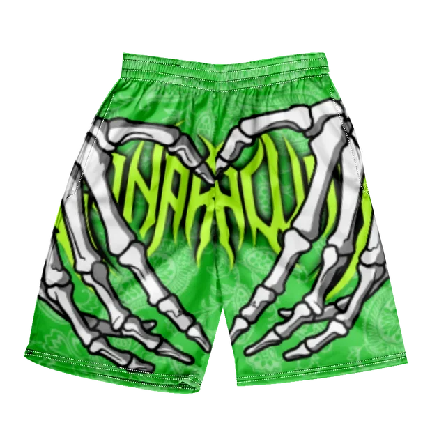 2025 Summer Classic Skull Beach Short Pants New Fashion Skeleton Hand Print Men Women Gym Shorts Quick Drying Trunks Ice Shorts