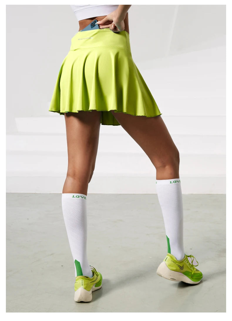 Women Sports Tennis Short Skirts Fitness Gym Leggings Golf Badminton Skort Athletic Running Workout Pleated Skirt With Pocket