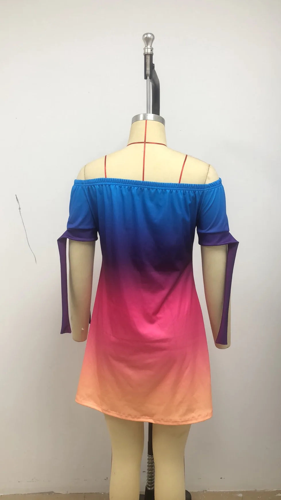 Fashionable Sexy Women's Print Dress Women's Word Shoulder Short -sleeved A -line Dress Ladies Off The Shoulder Mini Dresses