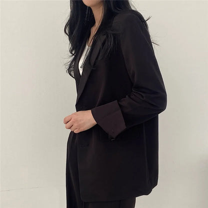 Korean Fashion Spring Women's Suits Casual Top Trousers 2 Piece Sets Women's Outfits Coats Slim Fit Blazers for Women Clothing